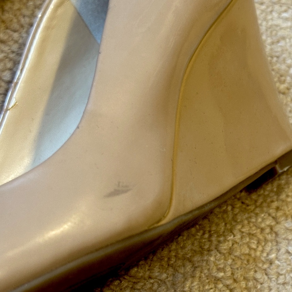 Jessica Simpson Tan Nude Wedge Heels - size 8 - Classic Style READ DESCRIPTION - Picture 11 of 15